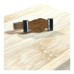 ESTATE MEN'S TIE CLIP - SHAKING HANDS-